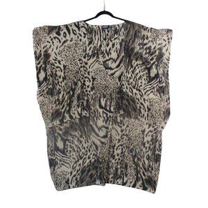 Animal Print Oversized Sheer Tunic Top By Ashro In Plus Size